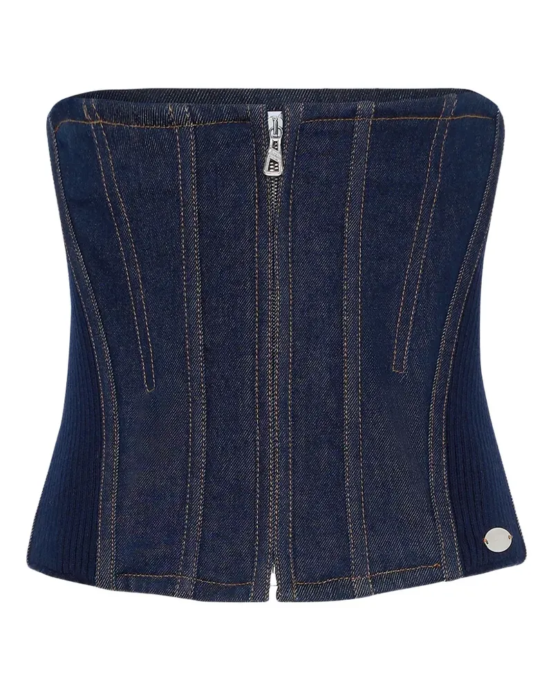 Jean Paul Gaultier Corsagen-Top aus Denim - Blau Blau