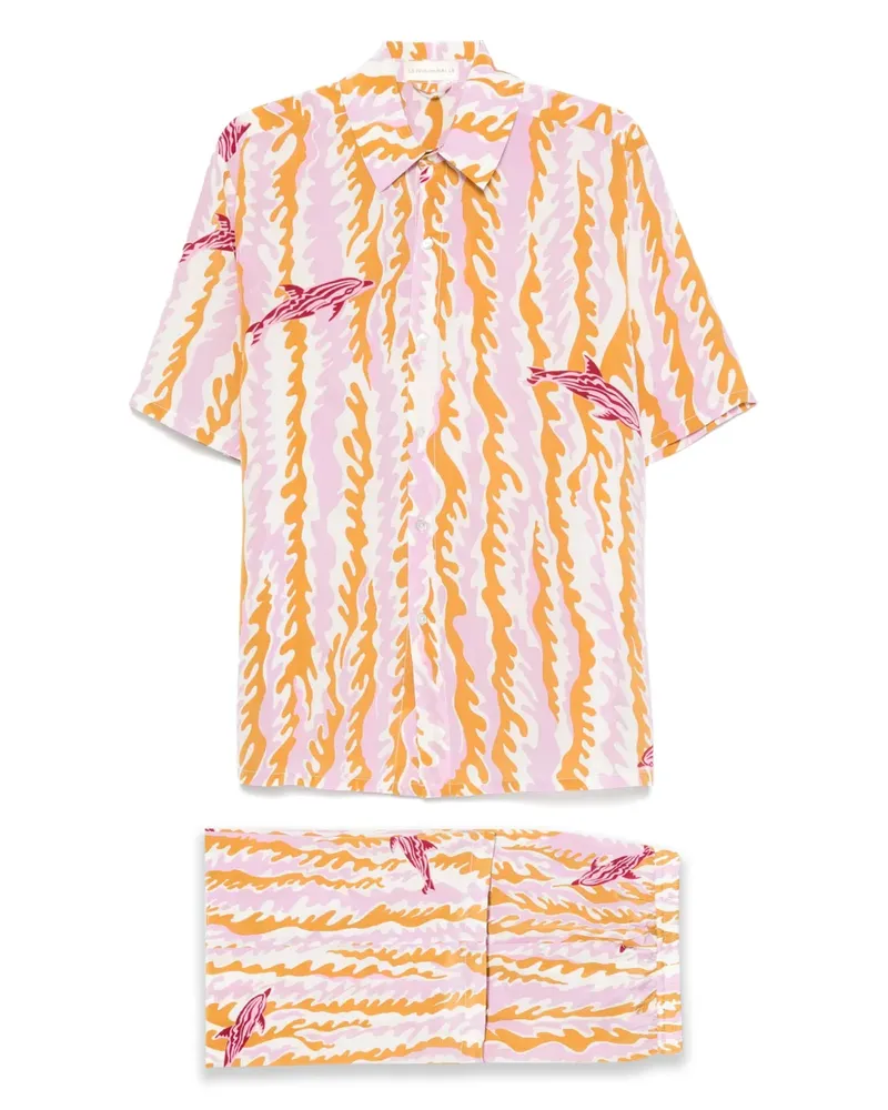 Olivia von Halle Hose mit Wellenprint - Nude Nude