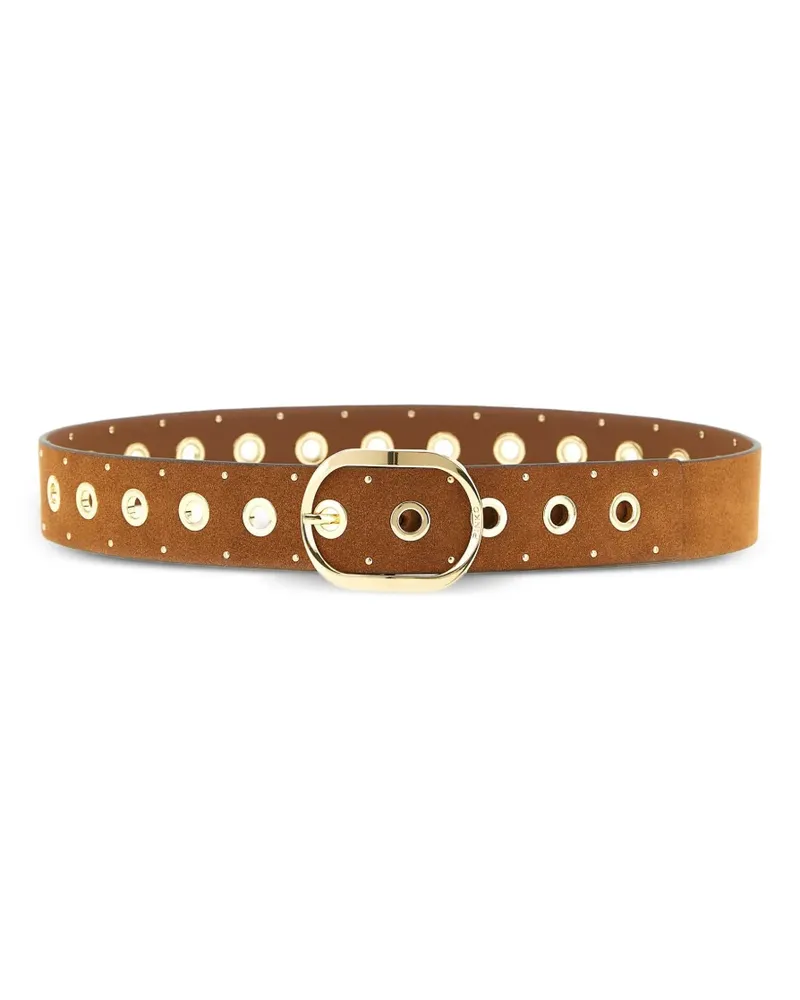 Pinko studded cut-out leather belt - Braun Braun