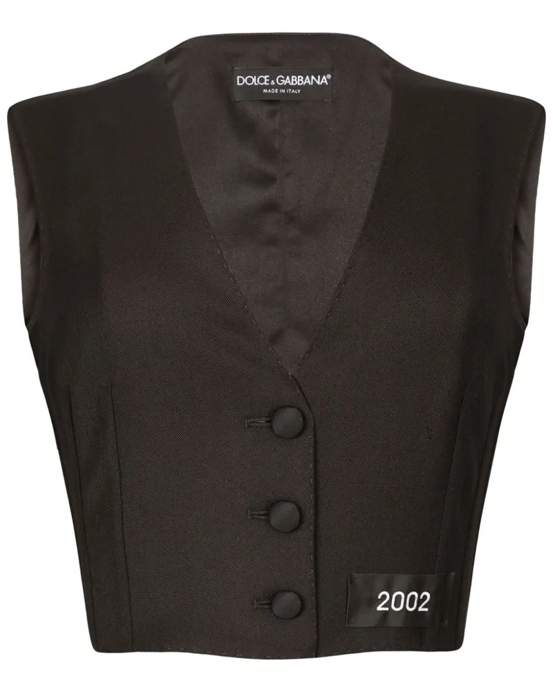 Dolce & Gabbana Cropped-Top mit Nummern-Patch - Schwarz Schwarz