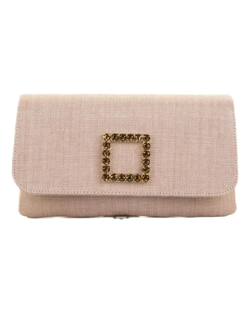 FESTA Milano Clutch mit Kristallverzierung - Nude Nude