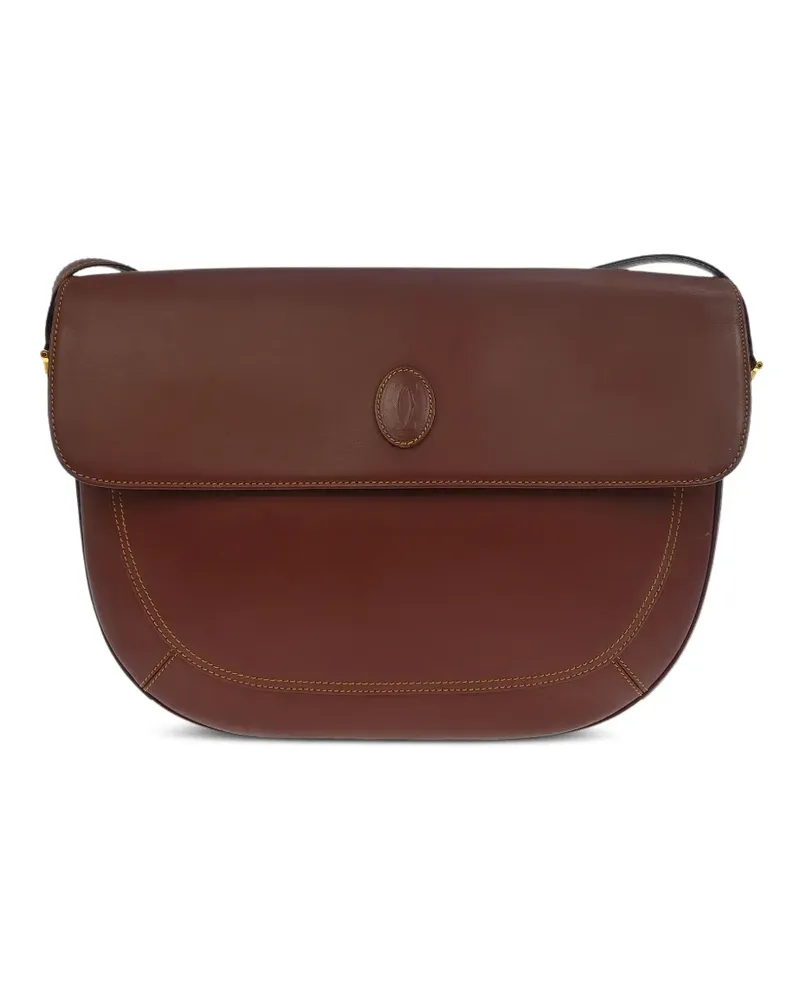 Cartier 1990-2000s flap leather shoulder bag - Braun Braun