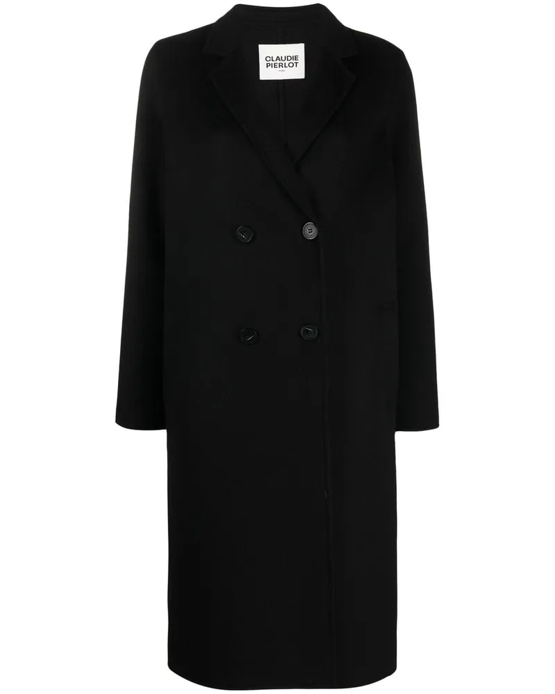 Claudie Pierlot Gerader Mantel - Schwarz Schwarz