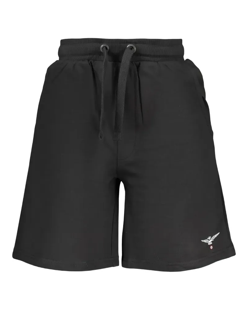 Aeronautica Militare logo-embroidered drawstring shorts - Schwarz Schwarz