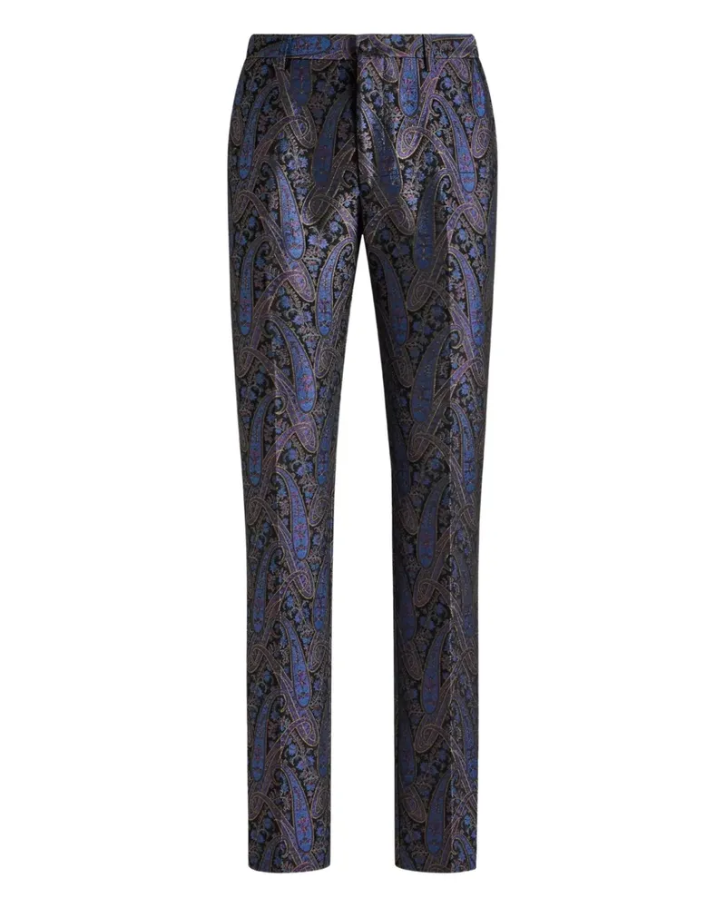 Etro paisley motif trousers - Blau Blau