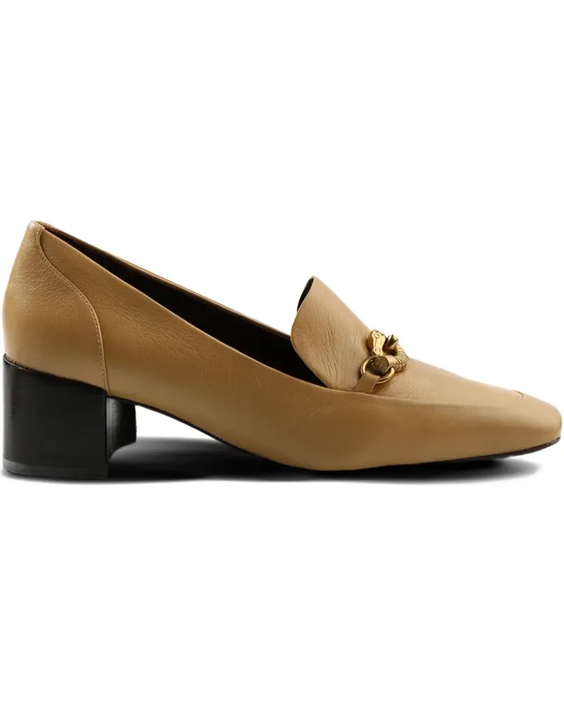 Tory Burch Jessa chain-embellished block-heel pumps - Braun Braun