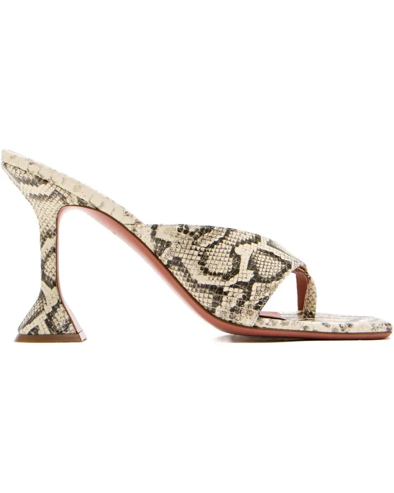Amina Muaddi Shiona Sandalen mit Schlangen-Effekt 95mm - Nude Nude