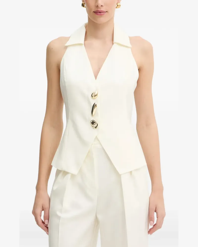 Simona Corsellini sculptural-button waistcoat - Nude Nude