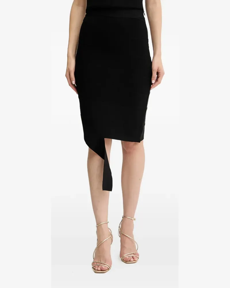 Hervé Léger Alma ssymmetric midi skirt - Schwarz Schwarz