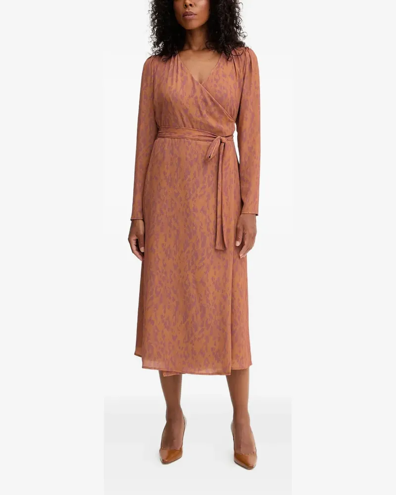 Silvian Heach long-sleeve tie midi dress - Braun Braun
