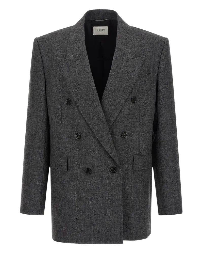 Saint Laurent Doppelreihiges Sakko - Grau Grau