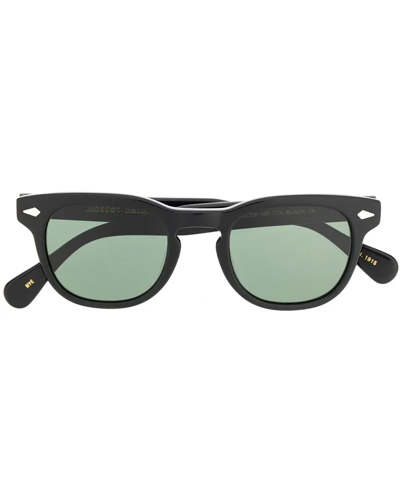 MOSCOT Sonnenbrille mit rundem Gestell - Schwarz Schwarz