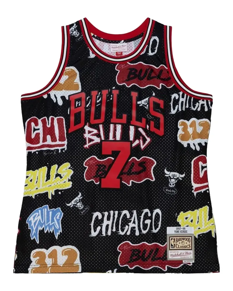 Mitchell & Ness Chicago Bulls 1997 Toni Kukoč Slap Sticker Swingman Weste - Schwarz Schwarz