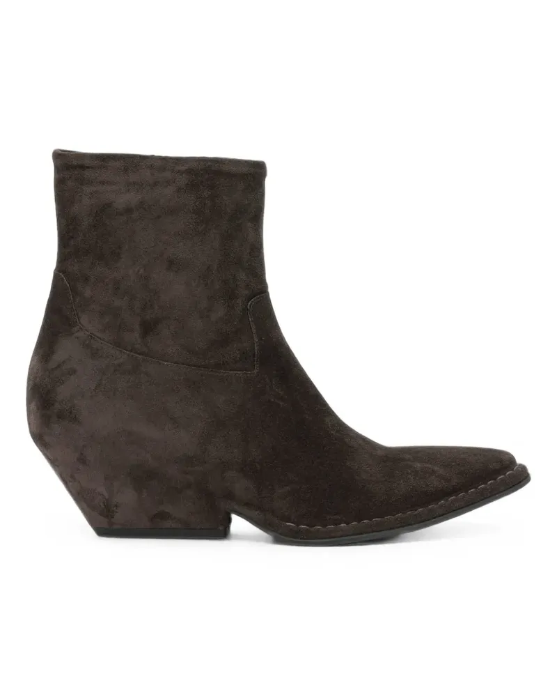 Roberto del Carlo suede pointed-toe boots - Braun Braun