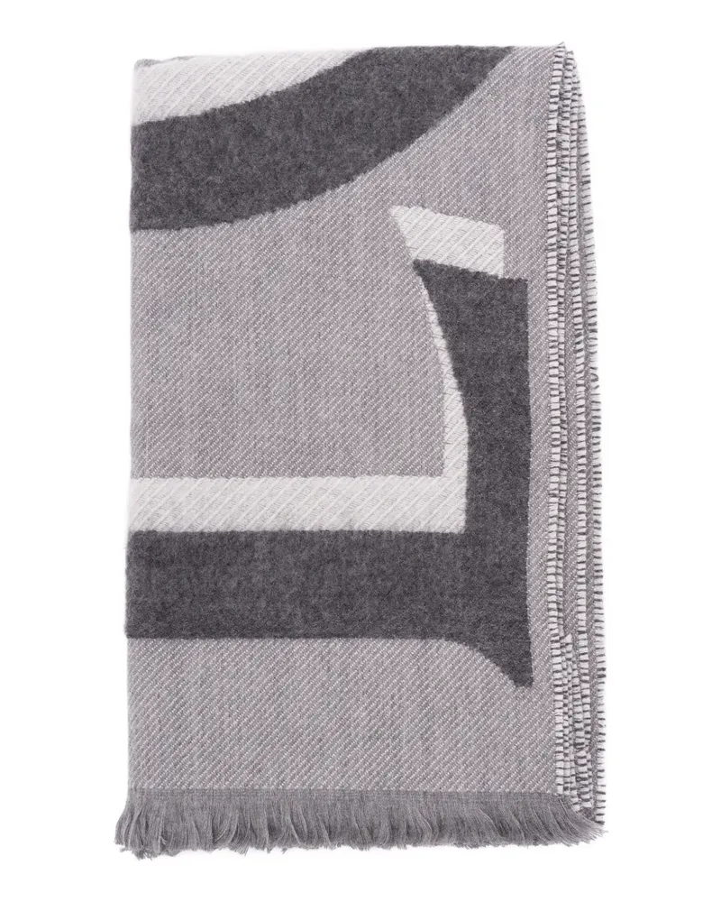 Loewe Schal mit Fransen - Grau Grau