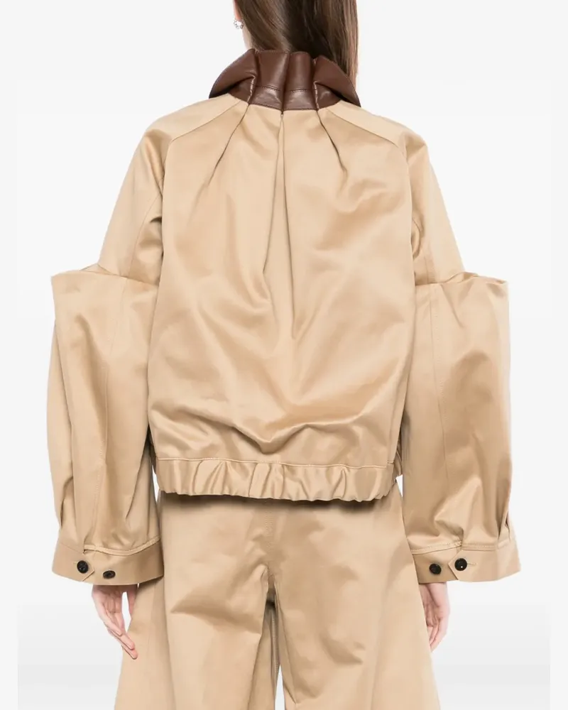 Sacai cut-out collared jacket - Nude Nude