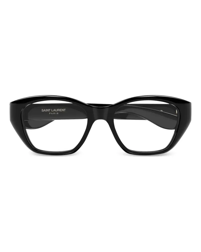 Saint Laurent Cat-Eye-Brille mit Logo-Schild - Schwarz Schwarz