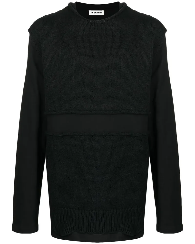 Jil Sander Sweatshirt im Layering-Look - Schwarz Schwarz