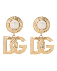 Dolce & Gabbana Ohrringe mit Logo-Anhänger Gold