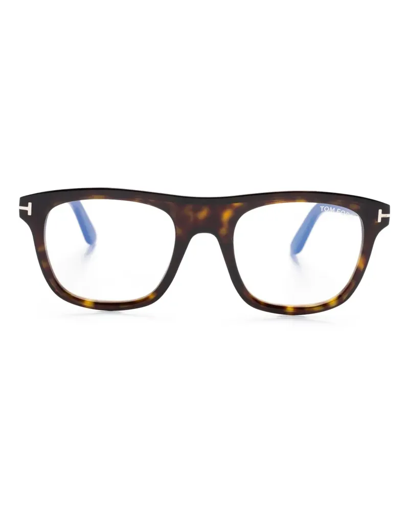 Tom Ford Eckige Brille in Schildpattoptik - Braun Braun