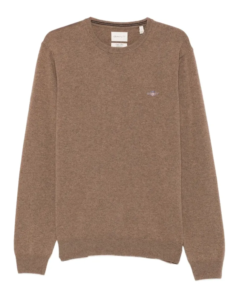 Gant Pullover aus superfeiner Lammwolle - Braun Braun