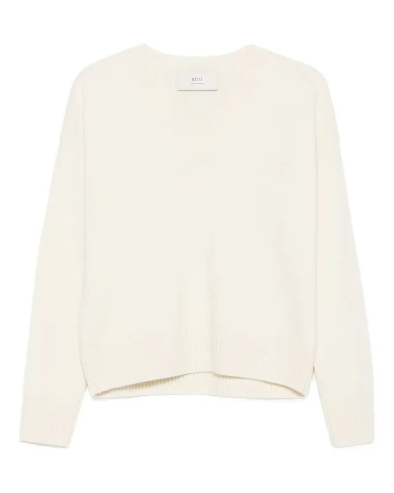 AMI Paris Pullover mit V-Ausschnitt - Nude Nude