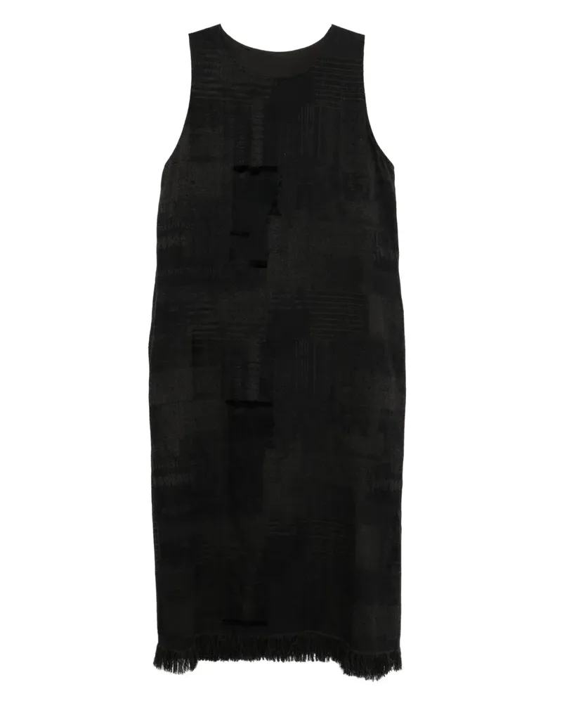 Yohji Yamamoto Ärmelloses Twill-Kleid - Grau Grau