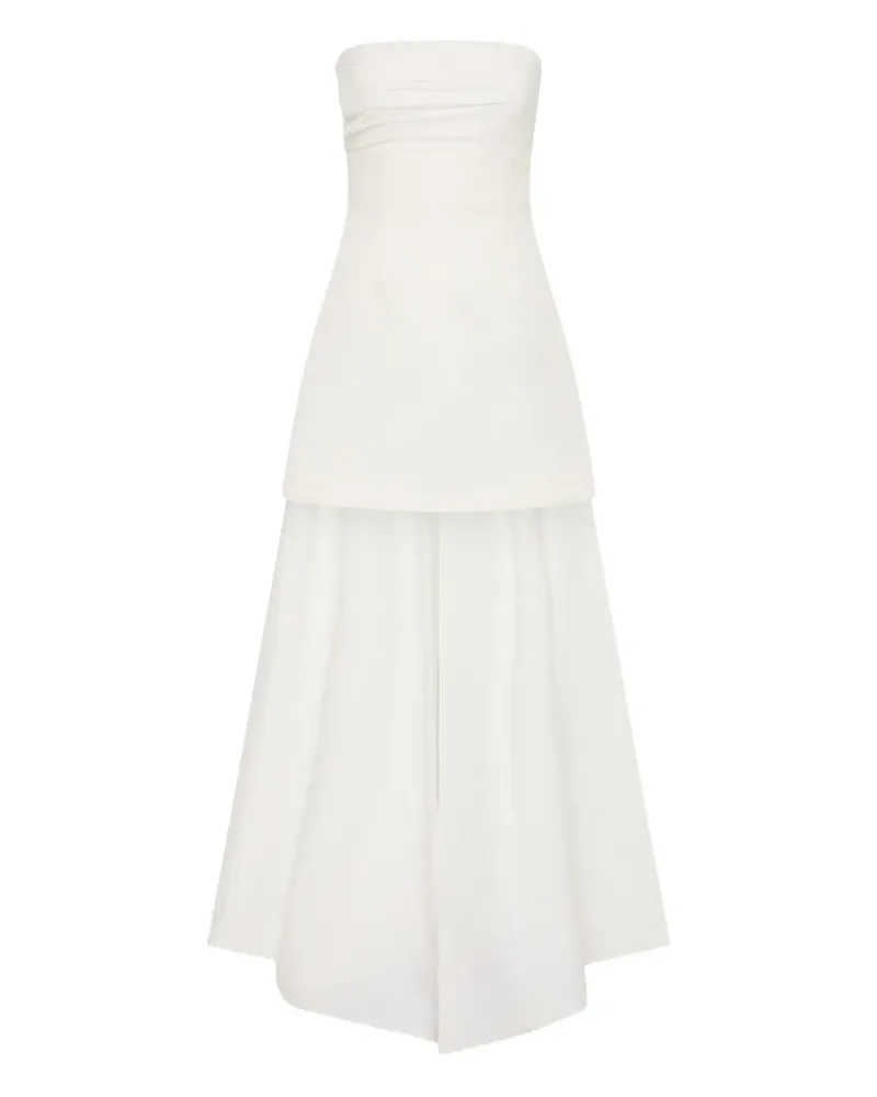 Rachel Gilbert Schulterfreies Odette Minikleid mit Falten - Weiß Weiß