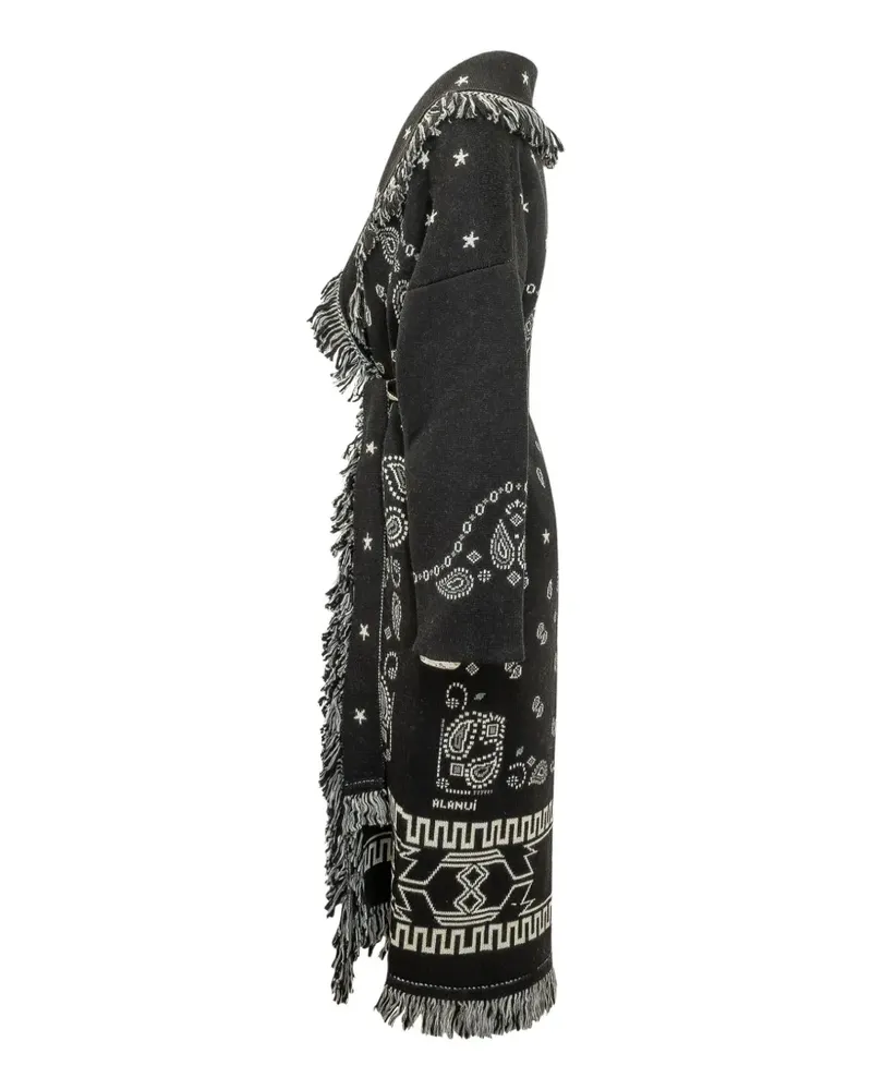 Alanui Strickmantel mit Fransen - Schwarz Schwarz