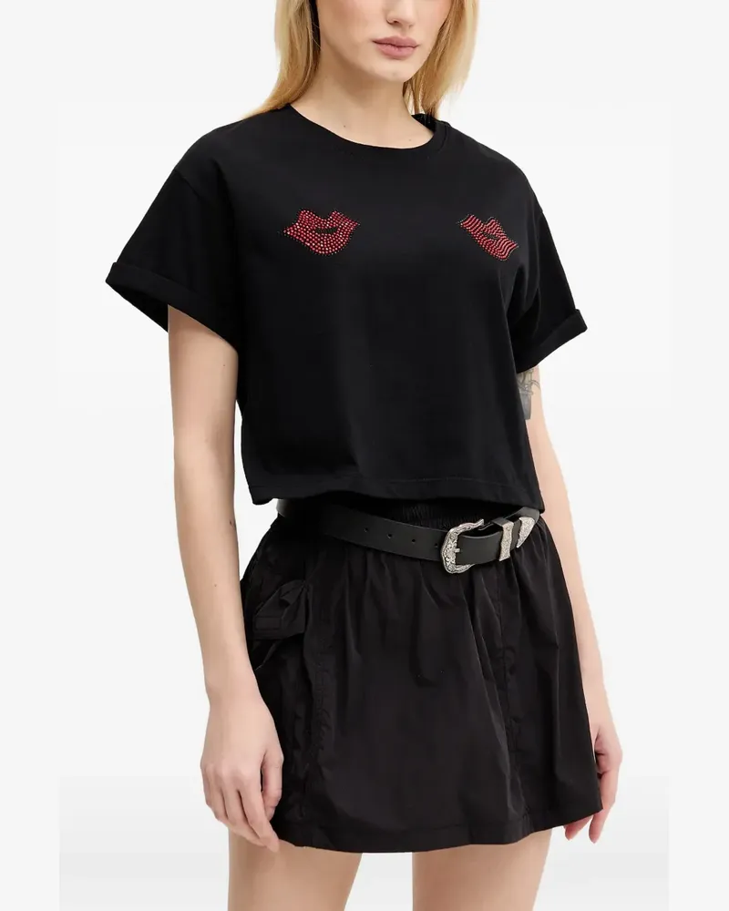 Aniye By embellished logo-print T-shirt - Schwarz Schwarz