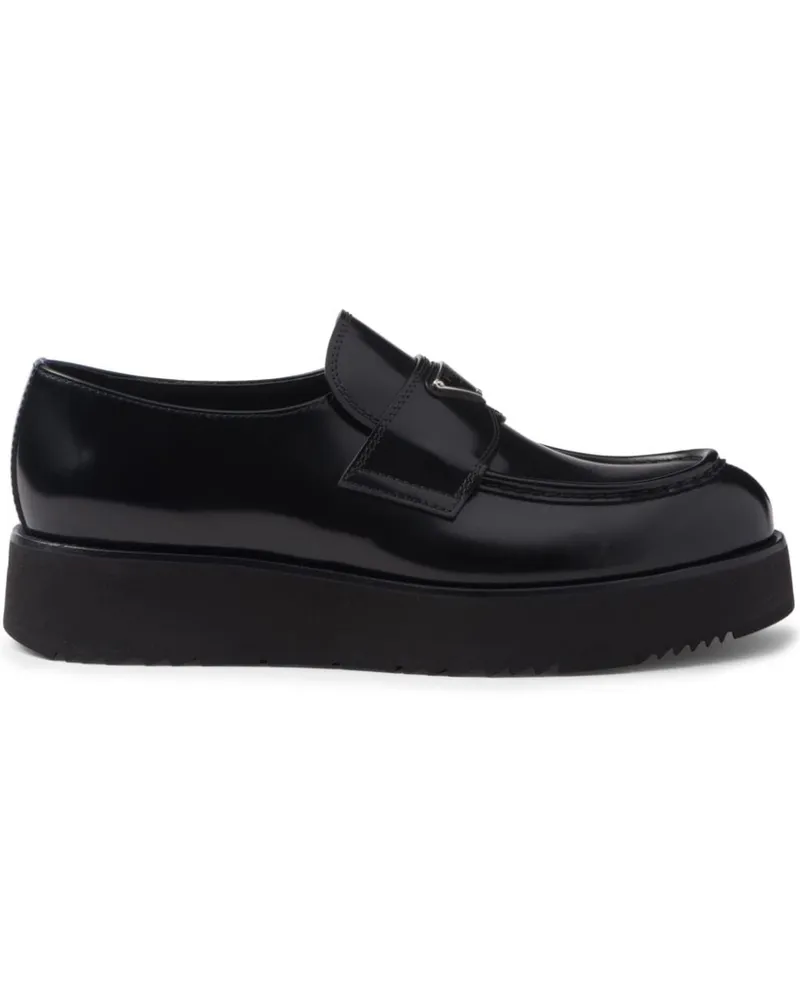 Prada Loafer mit Logo-Schild Schwarz