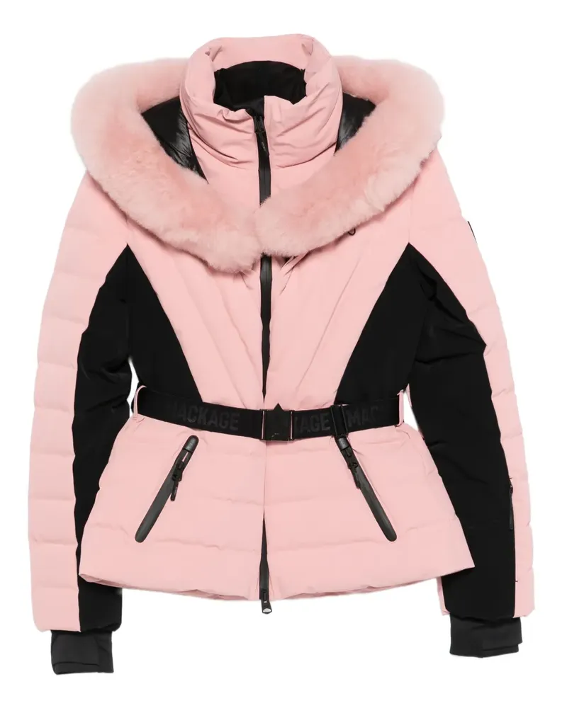 Mackage Elita-Shr fur belted ski jacket - Rosa Rosa