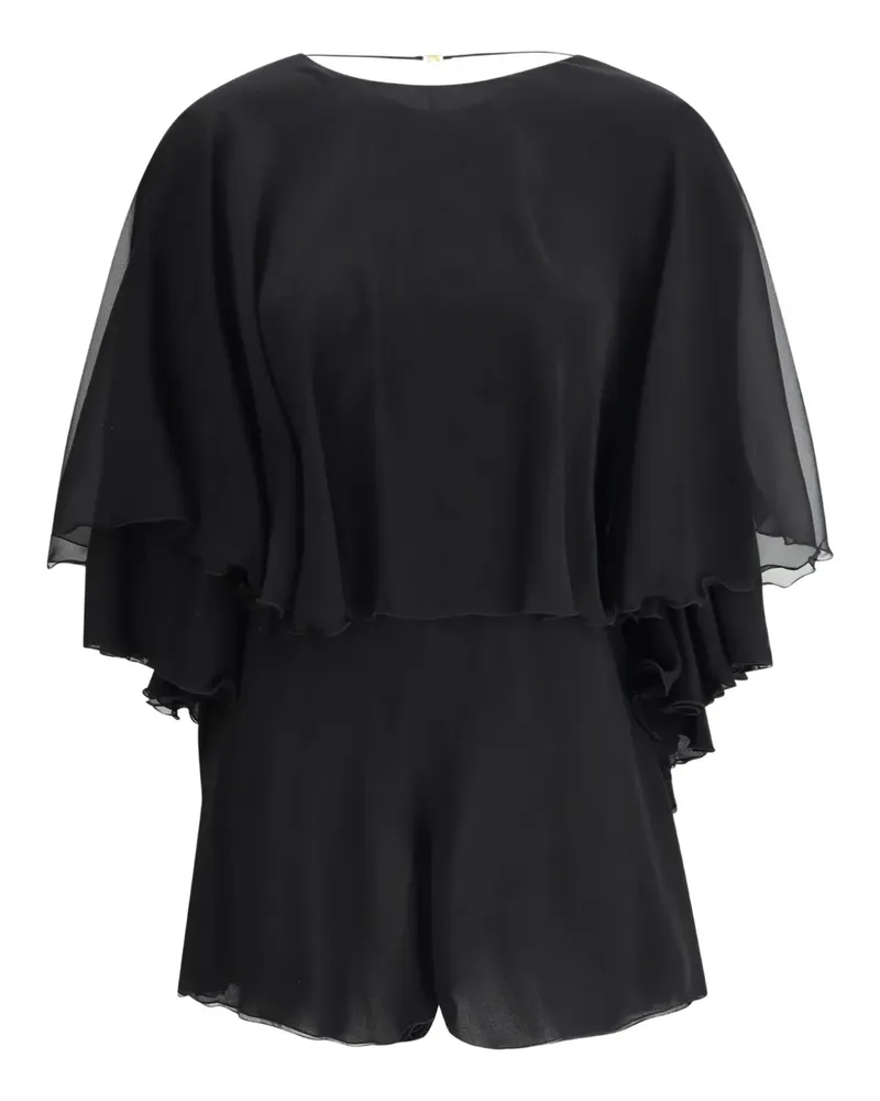 Saint Laurent Playsuit aus Seide - Schwarz Schwarz