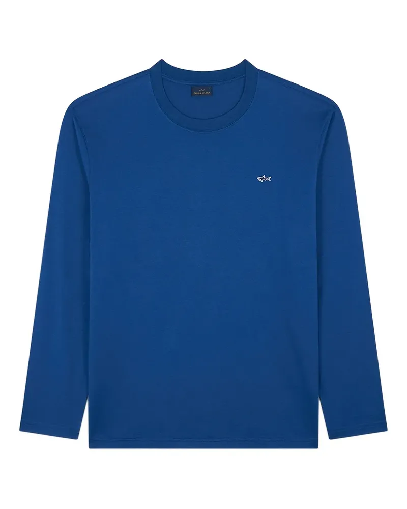 Paul & Shark T-Shirt mit Hai-Patch - Blau Blau