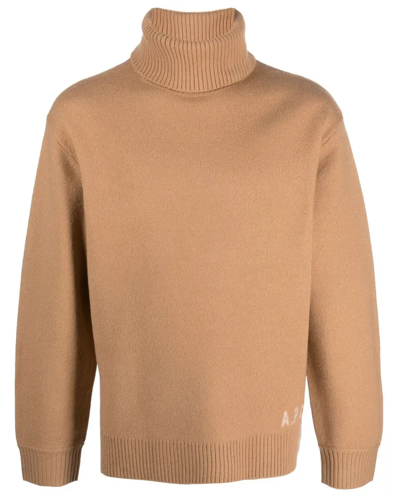 A.P.C. Pullover mit Logo-Print - Braun Braun
