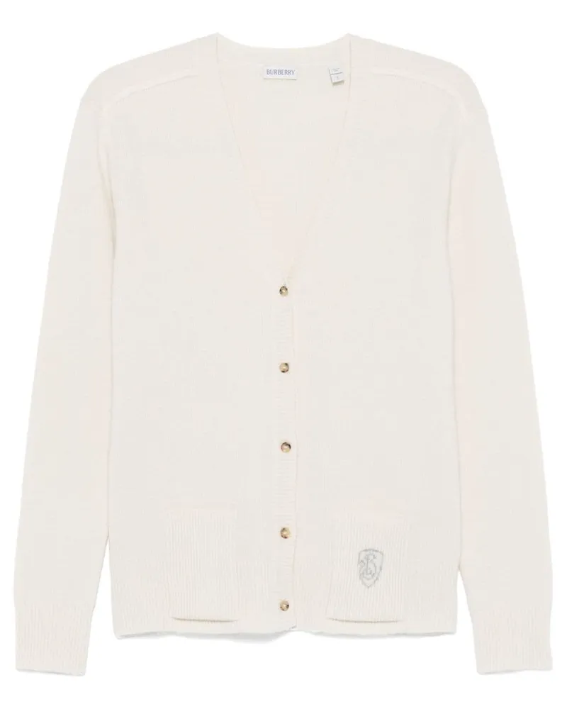 Burberry B-Shield Cardigan aus Kaschmir - Weiß Weiß