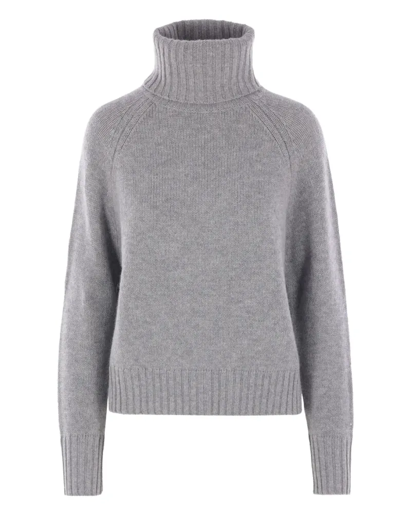 ALLUDE Gerippter Pullover mit Rollkragen - Grau Grau
