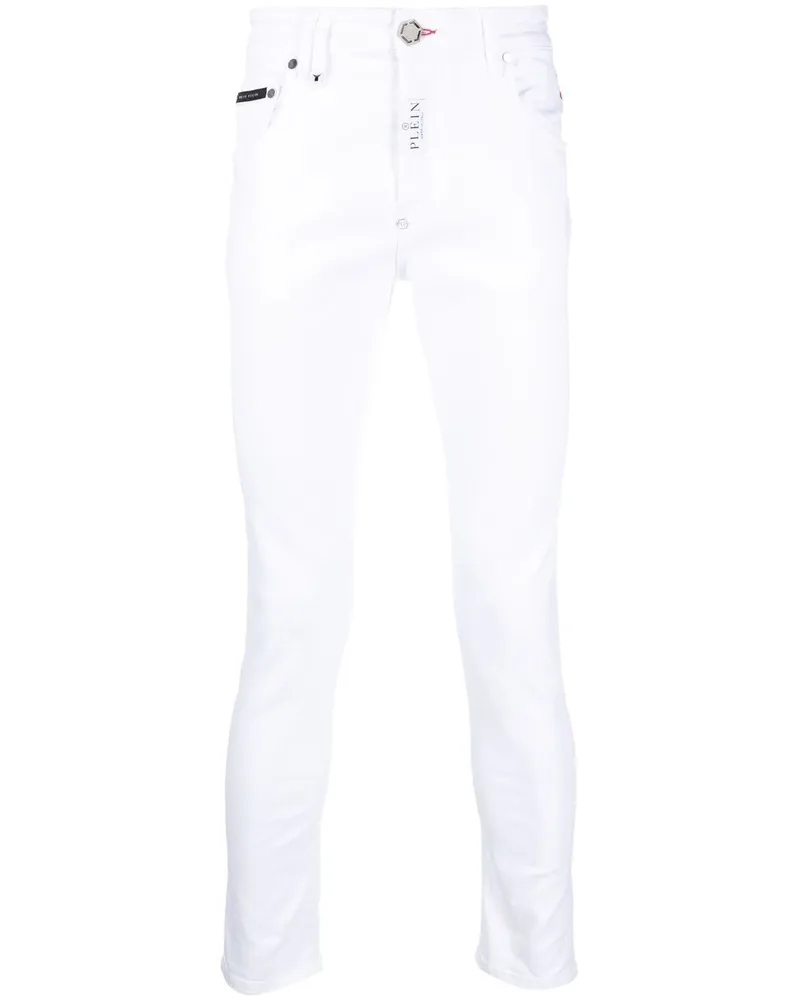 Philipp Plein Halbhohe Skinny-Jeans - Weiß Weiß