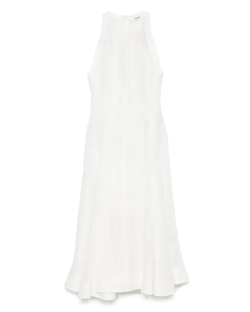 Sandro Midikleid mit Spitzendetail - Weiß Weiß
