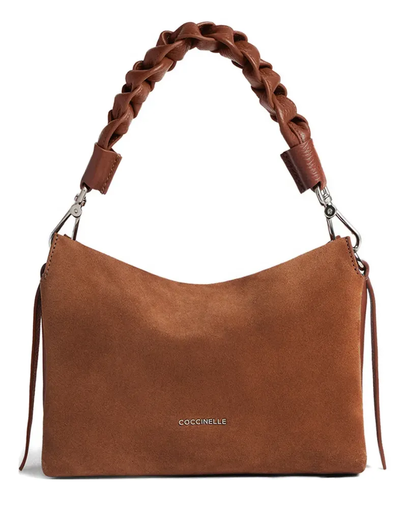 Coccinelle Kleine Boheme Schultertasche mit Flechtriemen - Braun Braun
