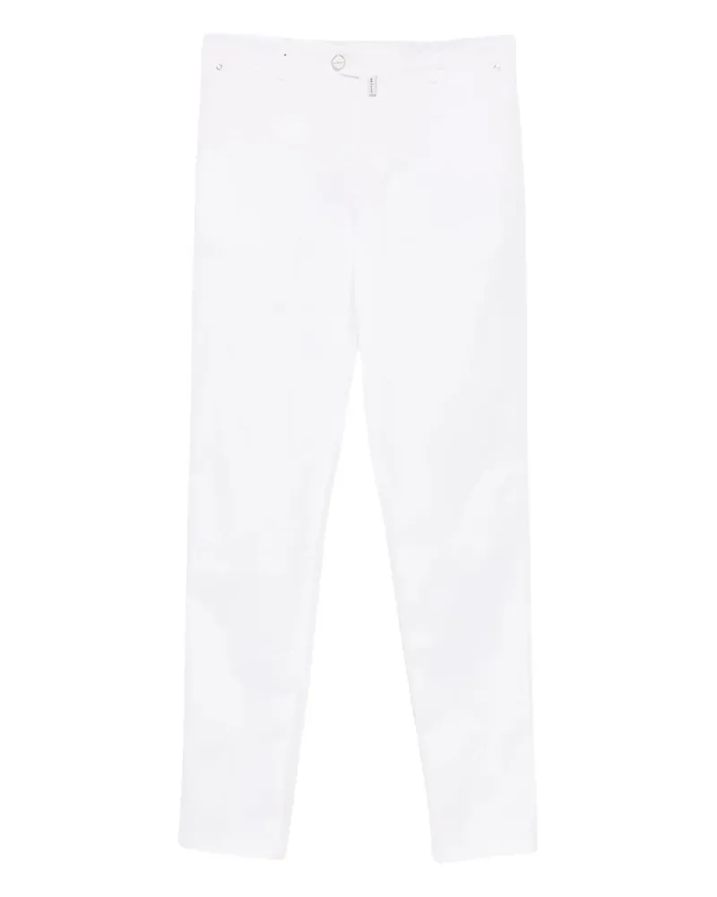 Kiton Hose mit Logo-Patch - Weiß Weiß