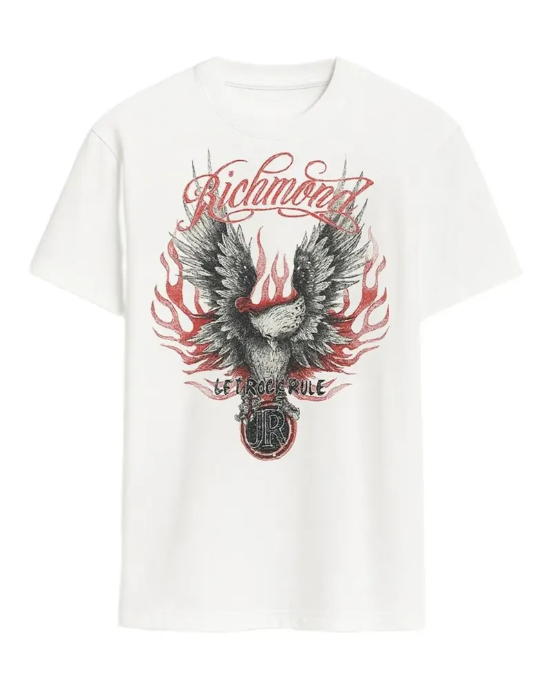 John Richmond T-Shirt mit grafischem Print - Weiß Weiß