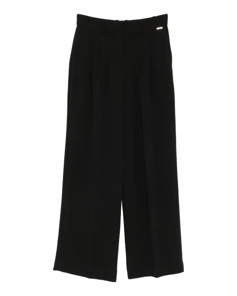Calvin Klein Straight-Leg-Hose mit Falten - Schwarz Schwarz