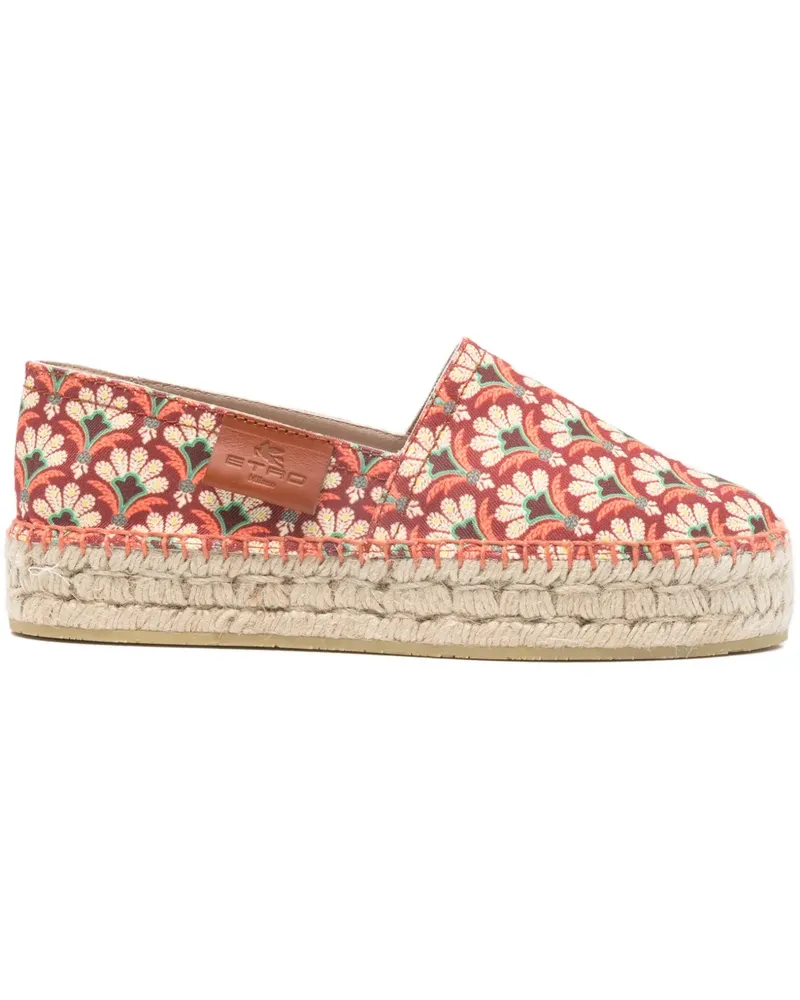 Etro floral-print espadrille - Rot Rot