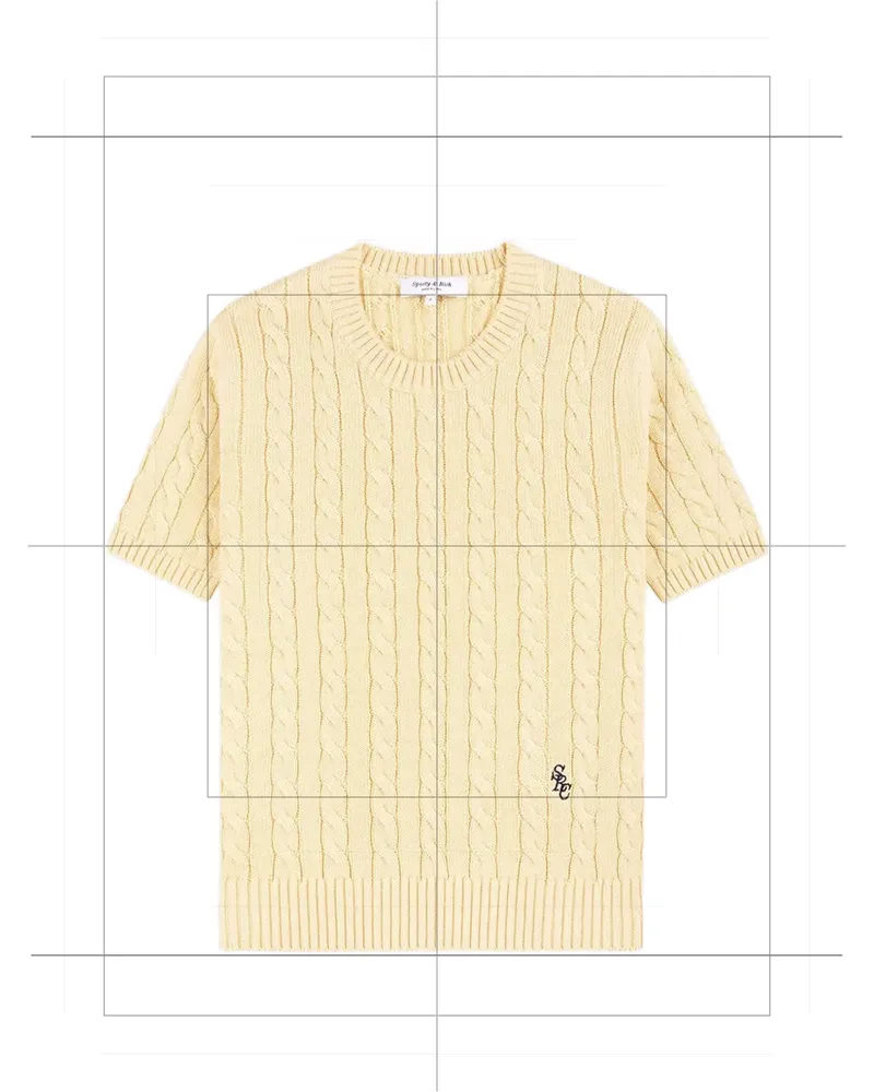 SPORTY & RICH cable-knit embroidered-logo T-shirt - Gelb Gelb