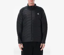 Wattierte Jacke mit Laser-Cuts - Schwarz