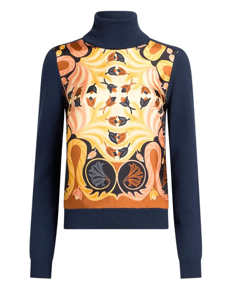 Etro Rollkragenpullover mit Print - Blau Blau