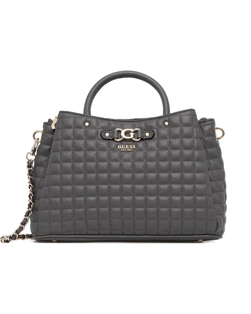 Guess Gesteppte Handtasche mit Logo-Schild - Grau Grau