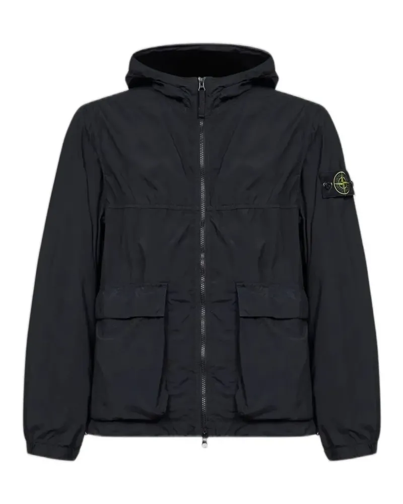 Stone Island hooded patch-pocket jacket - Schwarz Schwarz