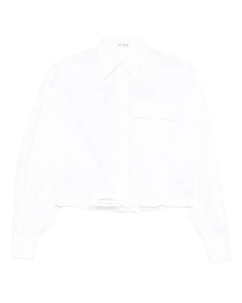 Brunello Cucinelli Pocket Hemd mit Kordelzug - Weiß Weiß